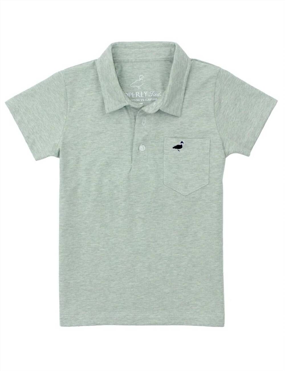 NEW PROPERLY TIED boys harrison short sleeve pocket polo in kudzu